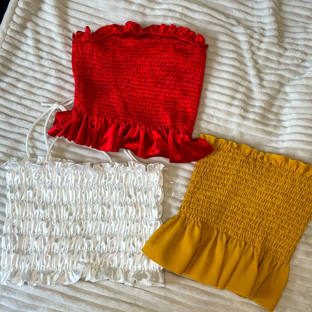 BUNDLE 3 strapless bandeau tops